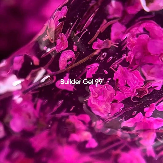 NAILSOFTHEDAY Builder Gel 99 — builder gel rosa con flores secas, 15 ml