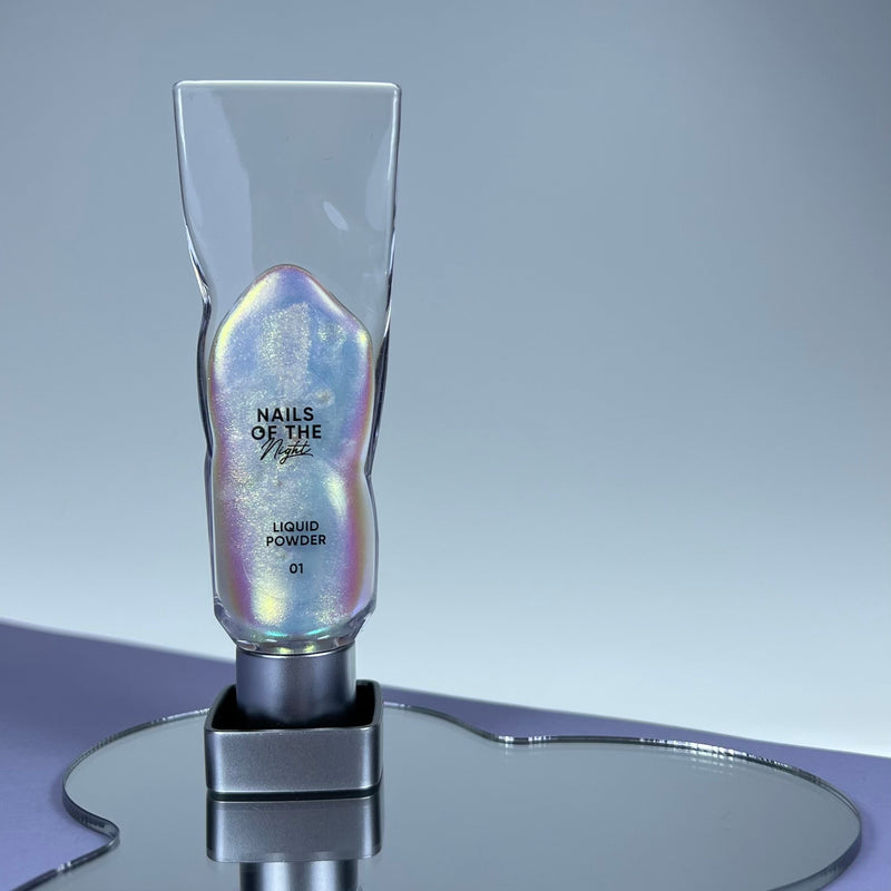 Liquid powder 01 - Liquid  Powder con iridiscencia de verde a morado para uñas, 5 g