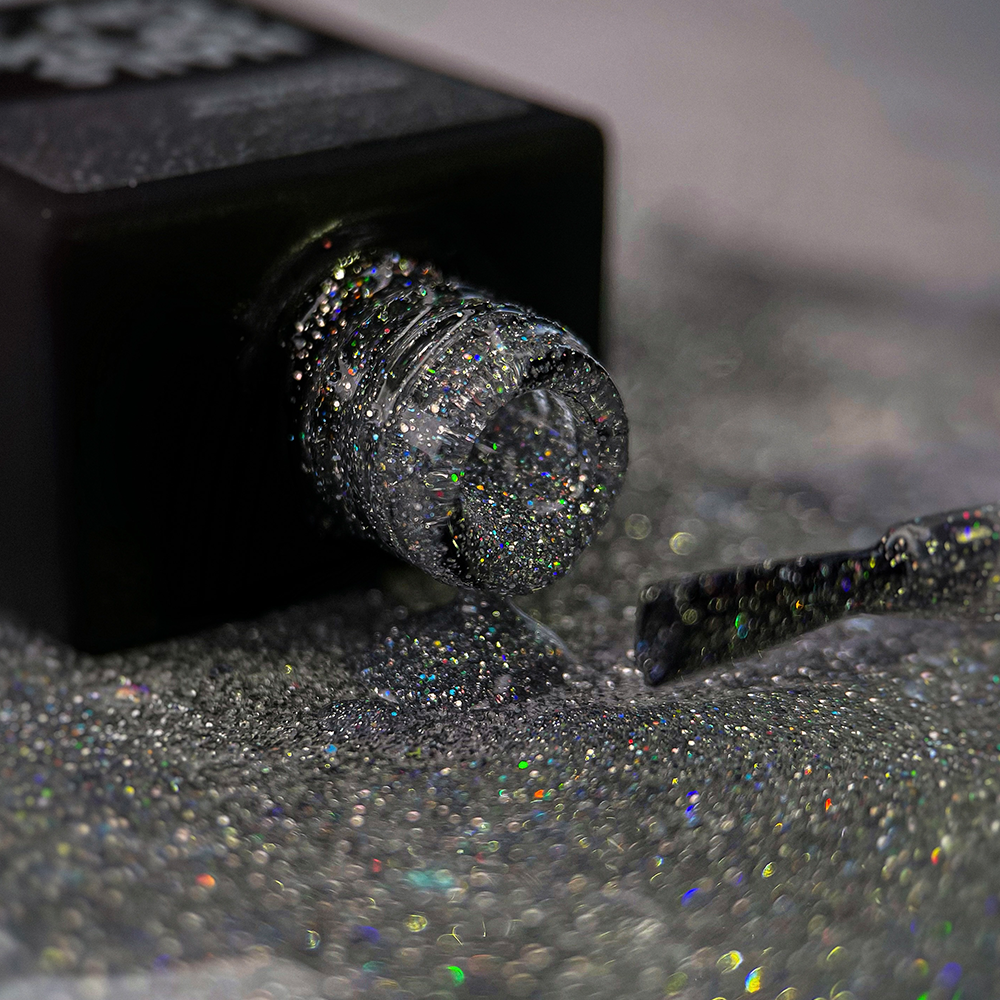 NAILSOFTHENIGHT Top reflectante holográfico: top holográfico reflectante sin capa adhesiva para uñas, 10 ml