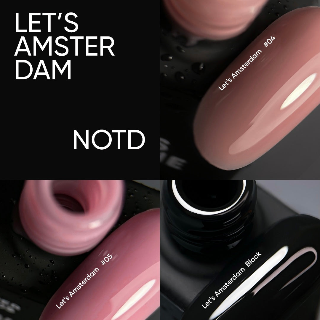 NAILSOFTHEDAY Let's Amsterdam Black – base de camuflaje perfectamente negra para uñas, 10 ml