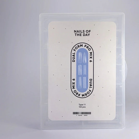NAILSOFTHEDAY Dual Form Pro Mix 6 (Tipo 11): un conjunto de formas superiores de 6 tipos en 12 tamaños, 144 piezas