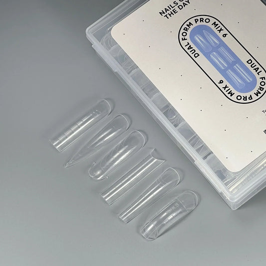 NAILSOFTHEDAY Dual Form Pro Mix 6 (Tipo 11): un conjunto de formas superiores de 6 tipos en 12 tamaños, 144 piezas