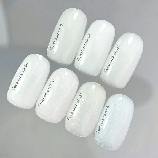 Nailsoftheday Base de cobertura NUEVA Leche de fórmula 07: lechosa, translúcida con brillo dorado que brinda una cálida iridiscencia dorada, capa base de camuflaje para uñas, 30 ml