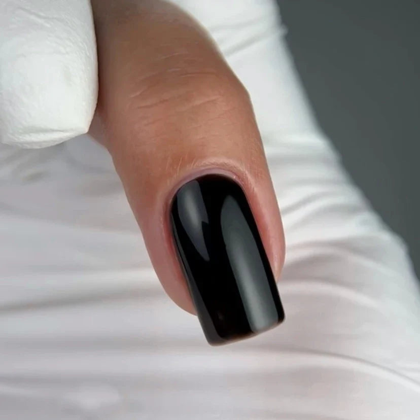 NAILSOFTHEDAY Color top 08 — top negro intenso sin capa pegajosa para uñas, 10 ml