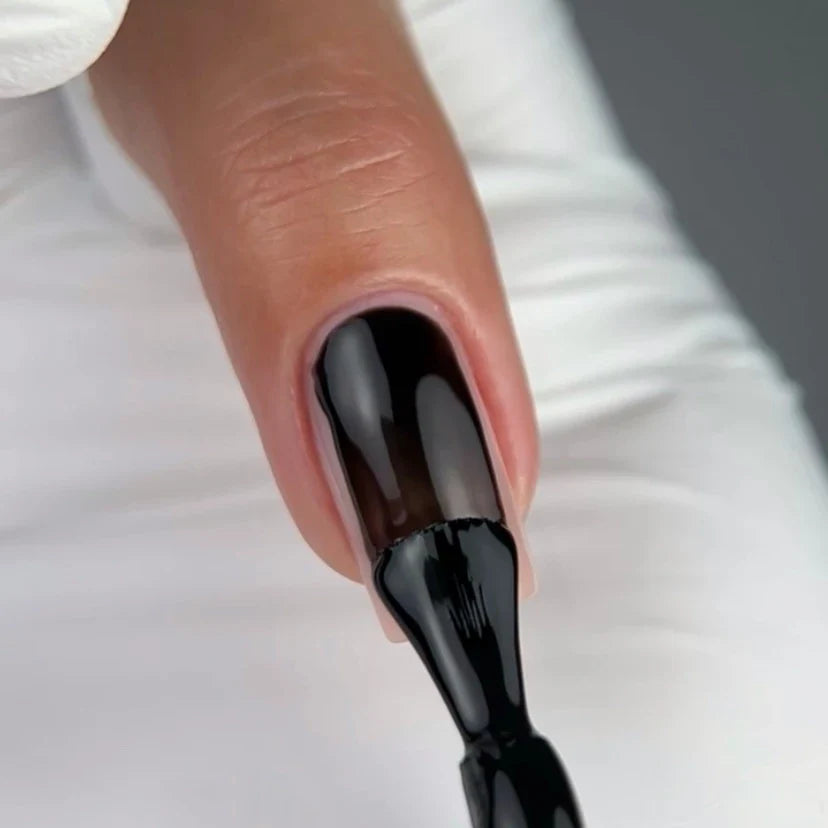 NAILSOFTHEDAY Color top 08 — top negro intenso sin capa pegajosa para uñas, 10 ml