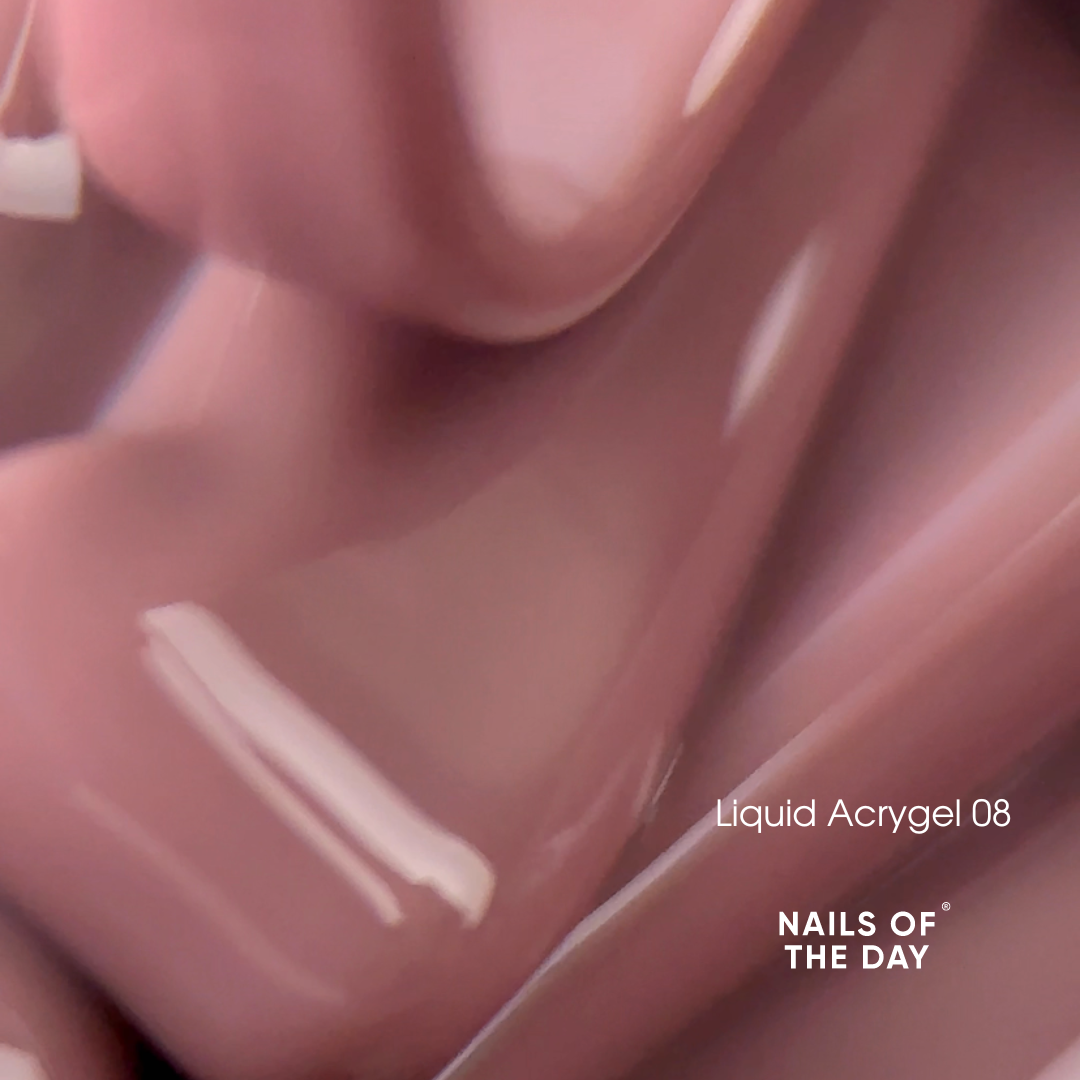 NAILSOFTHEDAY Liquid Acrygel 08 — Acrygel líquido nude polvoriento de nueva fórmula para uñas, 15 ml