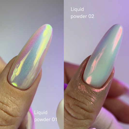 Polvo líquido 01: ungüento líquido con iridiscencia de verde a morado para uñas, 5 g