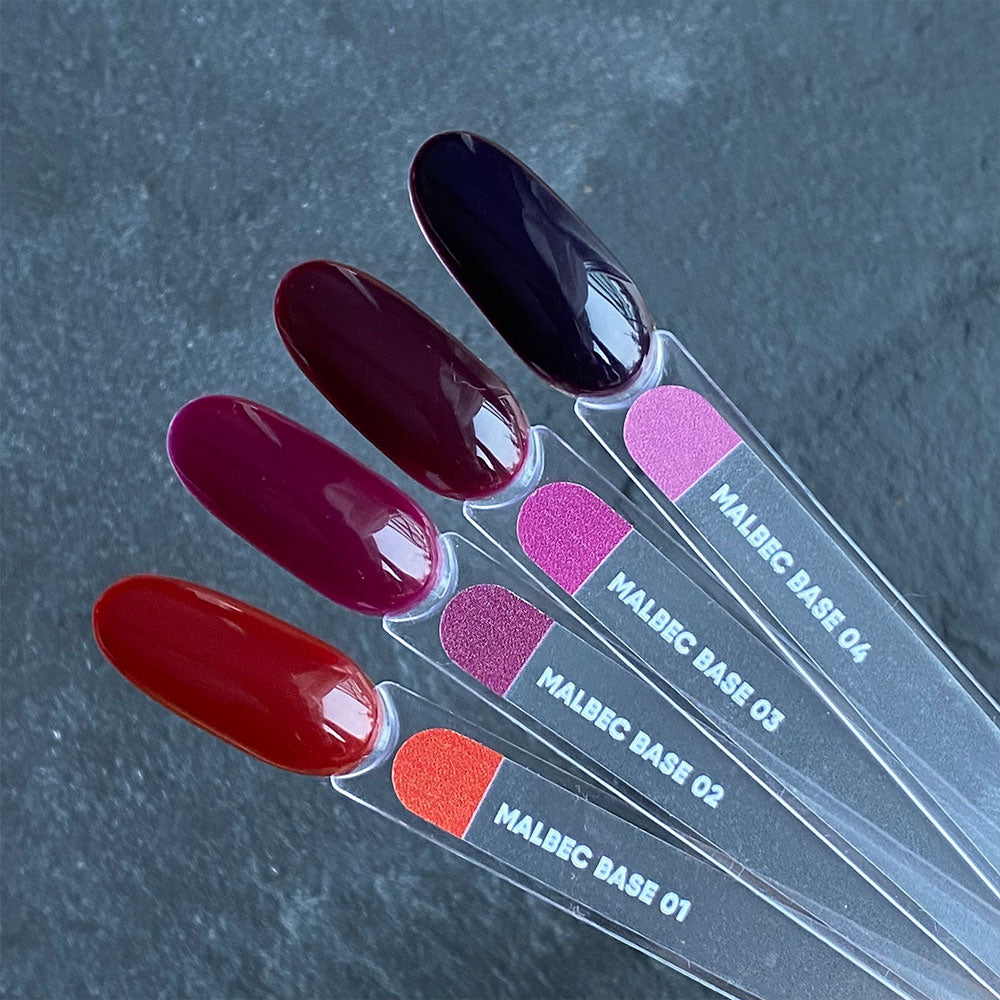 NAILSOFTHEDAY Malbec base 03 – base imitación cristal de color rojo vino, 10 ml