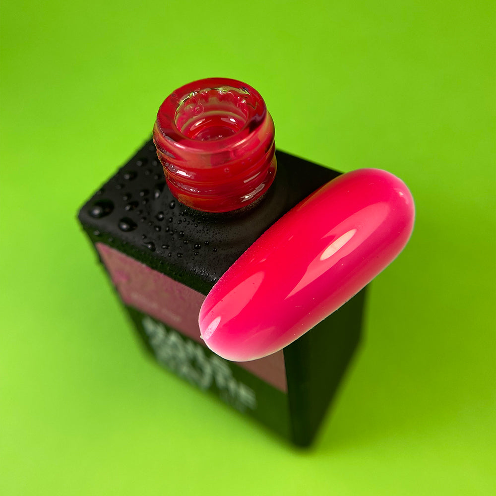 NAILSOFTHEDAY Neon top 03 – top rosa brillante sin capa pegajosa para uñas, 10 ml