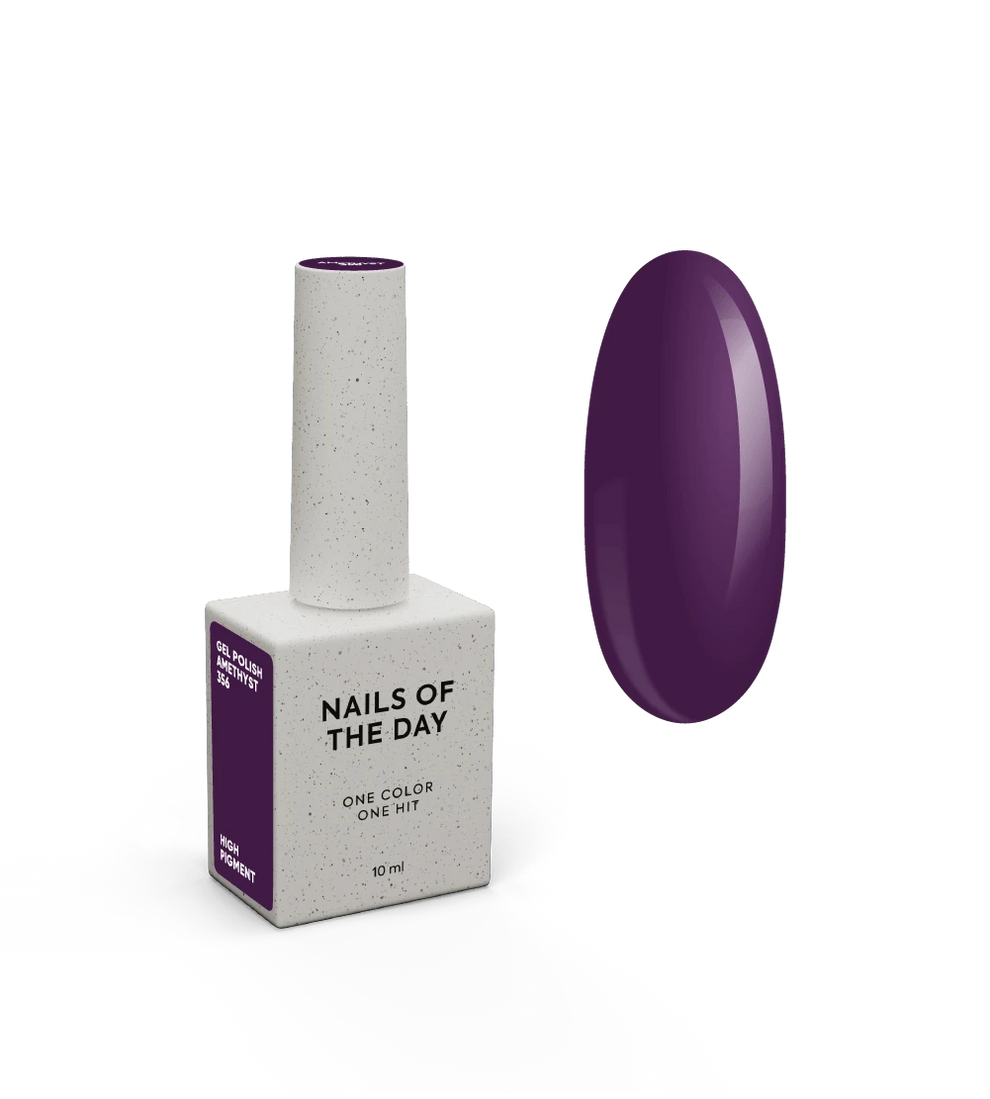NAILSOFTHEDAY Gel Polish Amethyst — esmalte semipermanente en tono púrpura amatista oscuro con cobertura completa en una sola capa. 10 ml.
