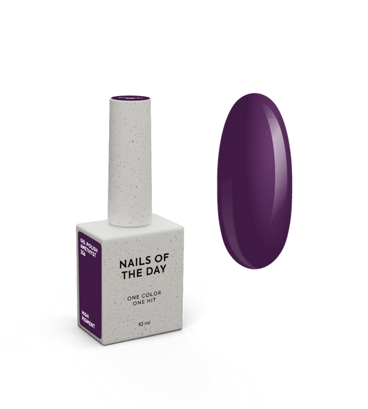 NAILSOFTHEDAY Gel Polish Amethyst — esmalte semipermanente en tono púrpura amatista oscuro con cobertura completa en una sola capa. 10 ml.