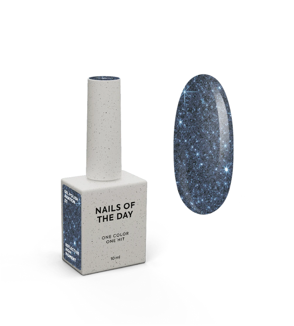 NAILSOFTHEDAY Gel Polish Aviation — esmalte semipermanente azul-gris reflectante, 10 ml