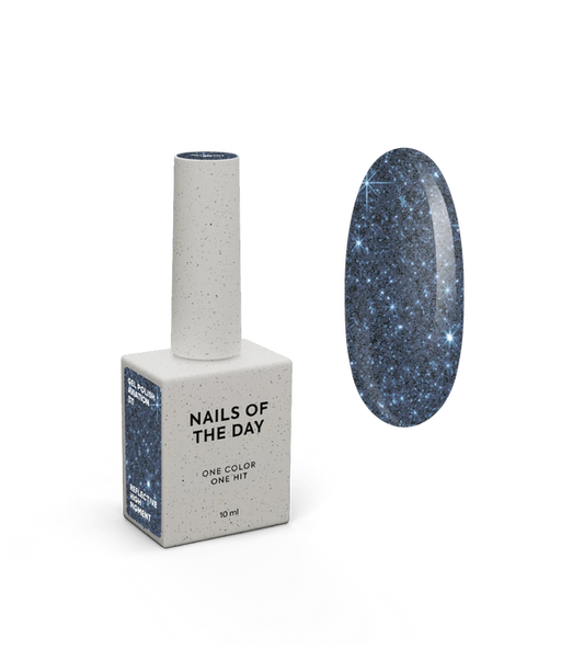 NAILSOFTHEDAY Gel Polish Aviation — esmalte semipermanente azul-gris reflectante, 10 ml