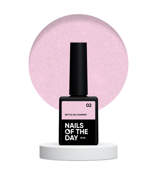 NAILSOFTHEDAY Botella gel shimmer 02 – gel rosa lechoso súper fuerte con brillo plateado, 10 ml