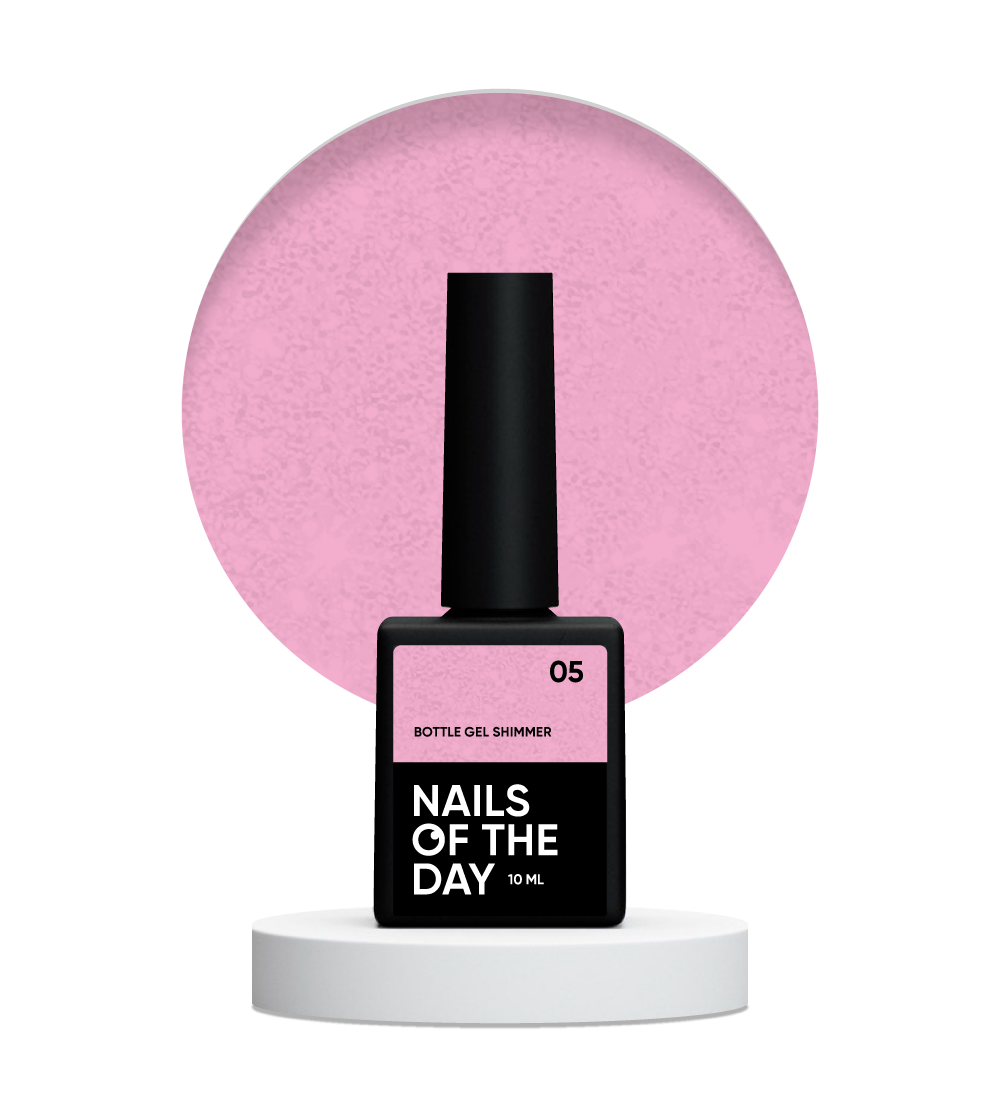 NAILSOFTHEDAY Botella gel shimmer 05 – gel violeta ultrafuerte con brillo plateado, 10 ml