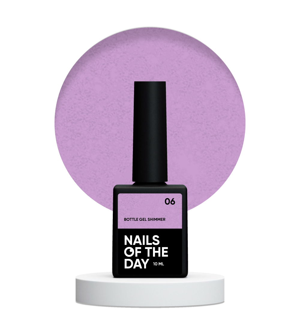 NAILSOFTHEDAY Botella gel shimmer 06 – gel violeta ultrafuerte con brillo plateado, 10 ml