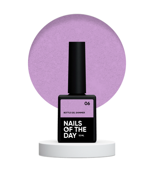NAILSOFTHEDAY Botella gel shimmer 06 – gel violeta ultrafuerte con brillo plateado, 10 ml