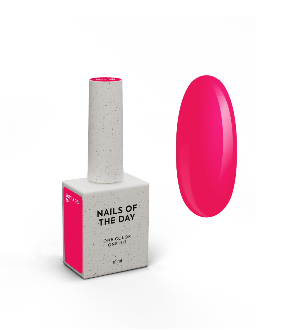 NAILSOFTHEDAY Bottle gel 30 – gel fortalecedor de uñas ultra fuerte color carmesí neón, 10 ml