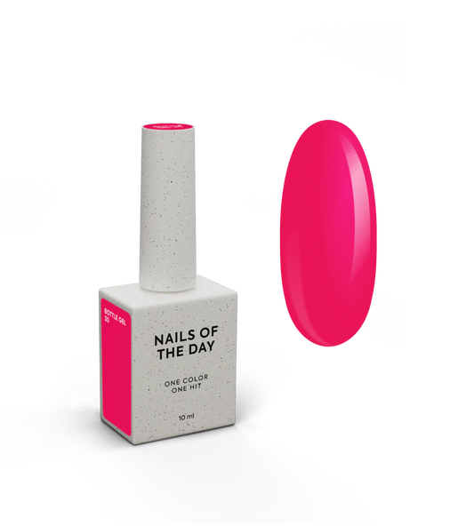 NAILSOFTHEDAY Bottle Gel 30 – gel ultraresistente frambuesa neón para el refuerzo de uñas, 10 ml