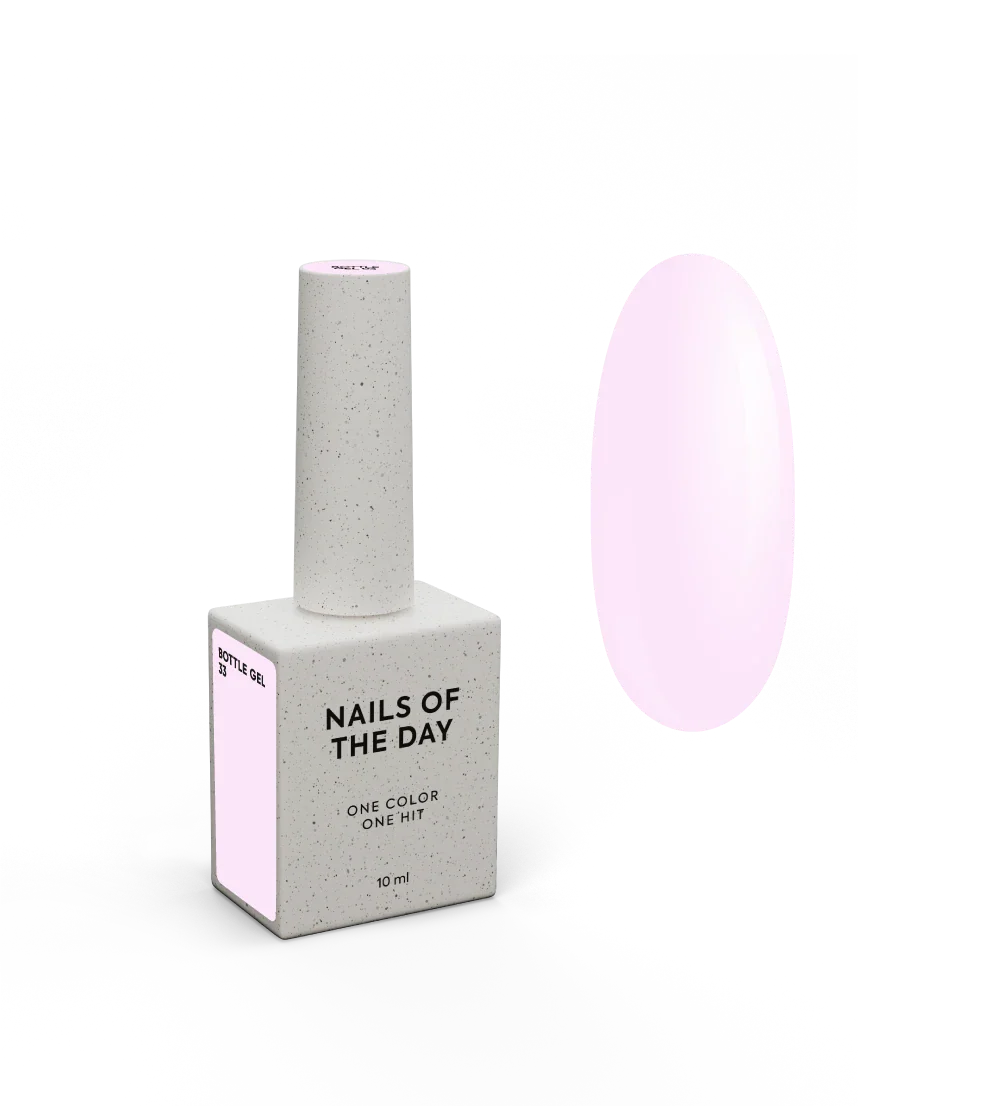 NAILSOFTHEDAY Bottle gel 33 – gel fortalecedor de uñas ultrafuerte rosa claro, 10 ml