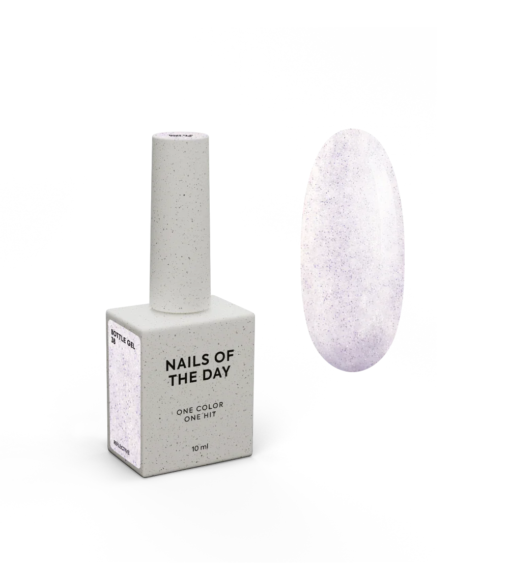NAILSOFTHEDAY Bottle gel 38 – gel fortalecedor de uñas ultrafuerte, reflectante de la luz, de color rosa lechoso, 10 ml