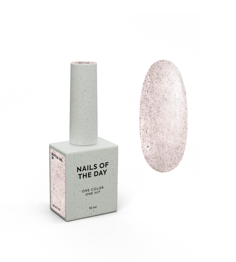 NAILSOFTHEDAY Bottle gel 39 – gel fortalecedor de uñas ultrafuerte que refleja la luz nude, 10 ml
