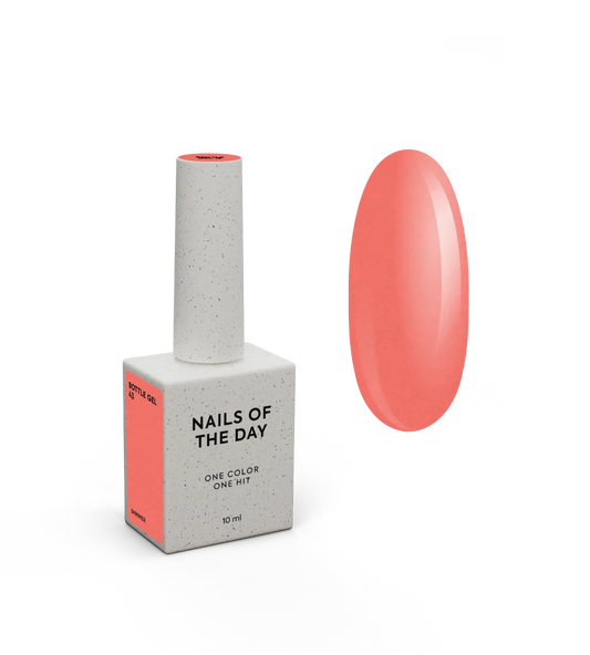 NAILSOFTHEDAY Botella de gel 43 – rojo con brillo, gel fortalecedor de uñas extra fuerte, 10 ml