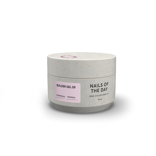 NAILSOFTHEDAY Builder Gel 09 — gel rosa lechoso para extensiones de uñas, 15 ml