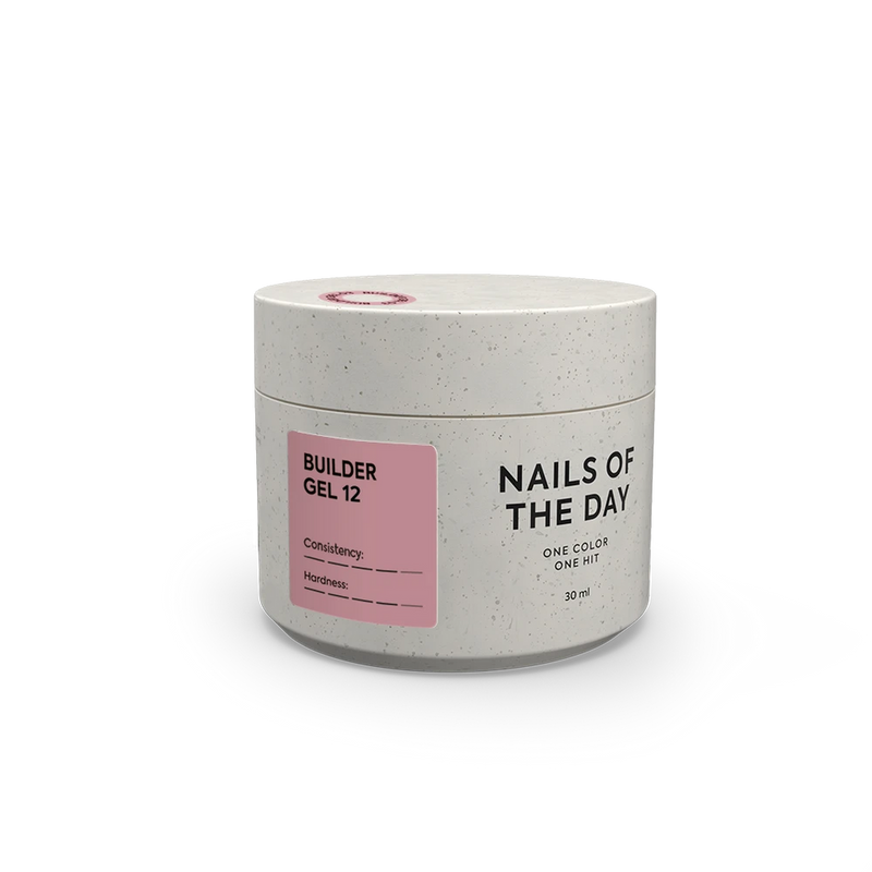 NAILSOFTHEDAY Builder Gel 12 — gel rosa nude para extensiones de uñas, 15ml-30 ml
