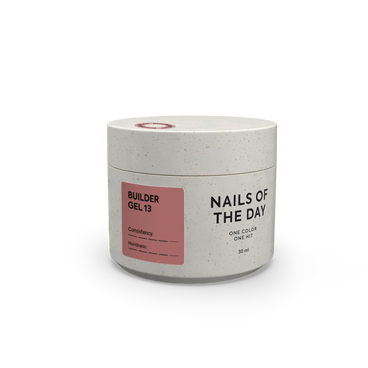 NAILSOFTHEDAY Builder Gel 13 - gel de extensión de uñas color caramelo oscuro, 30 ml