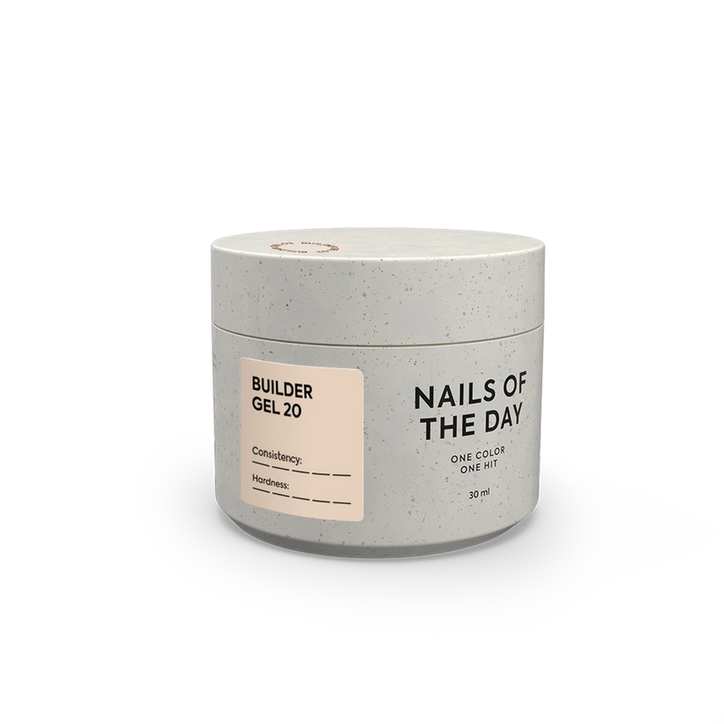 NAILSOFTHEDAY Builder Gel 20 — gel nude arena para extensiones de uñas, 30ml/15 ml