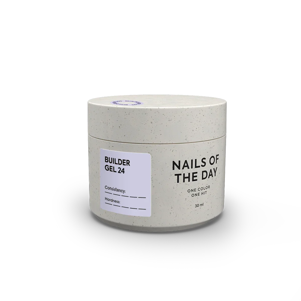 NAILSOFTHEDAY Builder Gel 24 - gel lechoso con velo rosa para extensión de uñas, 30 ml