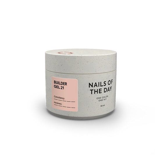 NAILSOFTHEDAY Builder Gel 21 — gel de extensión de uñas nude cálido, 30 ml