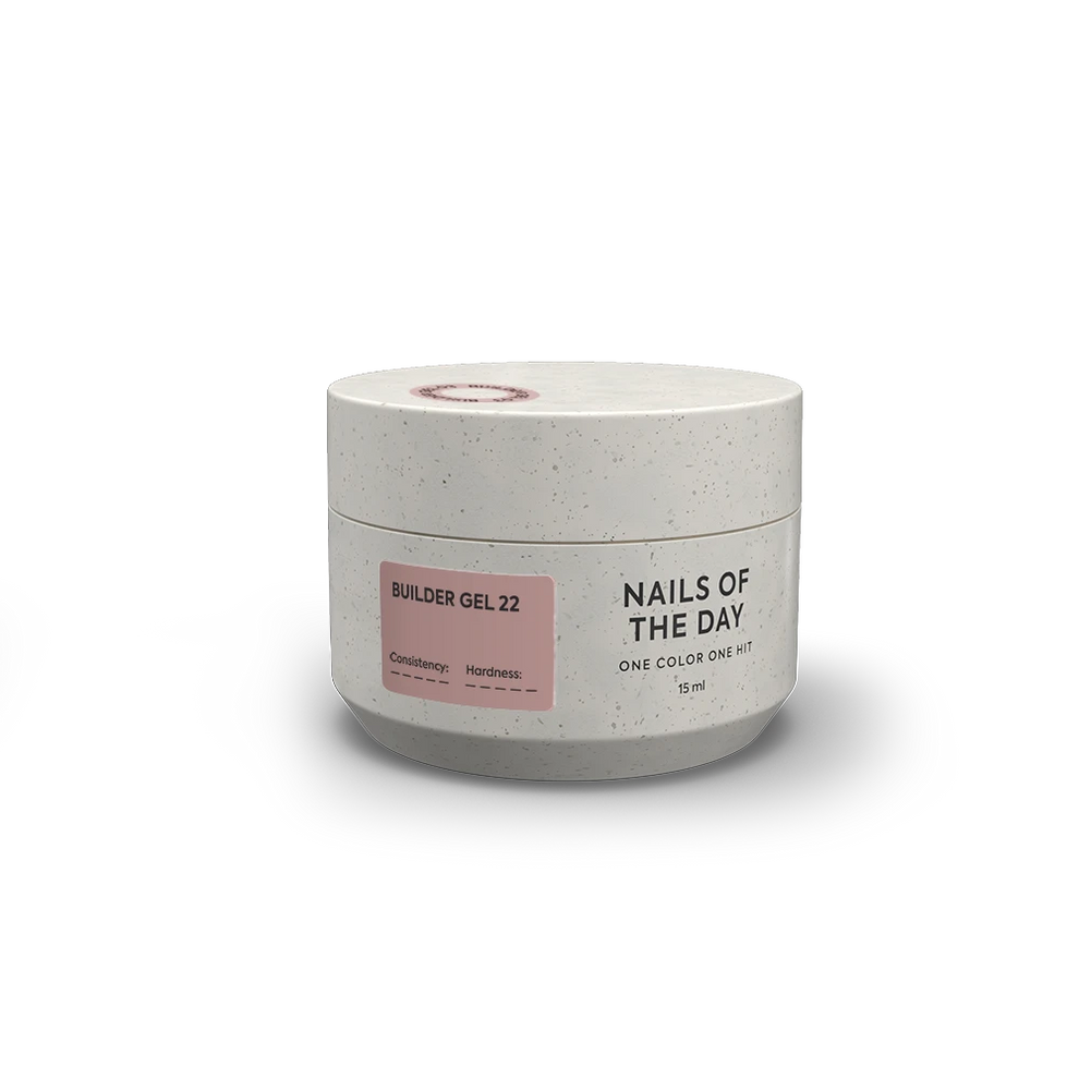 NAILSOFTHEDAY Builder Gel 22 — gel nude para extensiones de uñas, 15 ml
