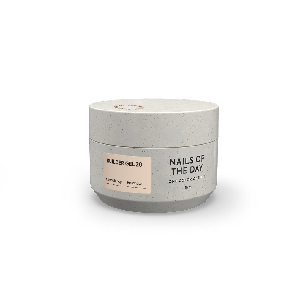 NAILSOFTHEDAY Builder Gel 20 — gel nude arena para extensiones de uñas, 15 ml