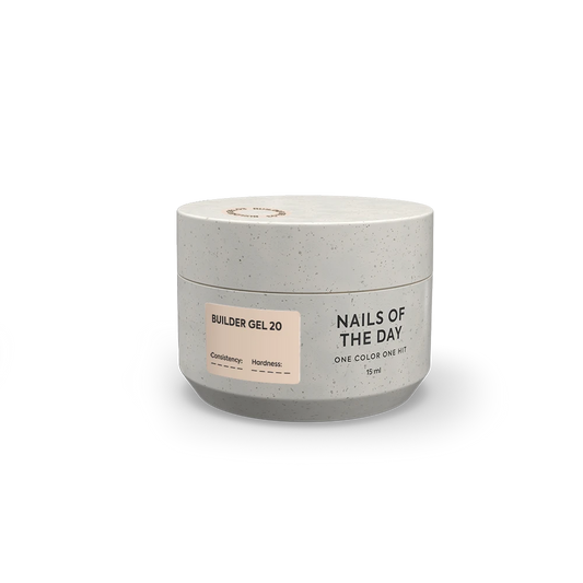 NAILSOFTHEDAY Builder Gel 20 — gel nude arena para extensiones de uñas, 15 ml