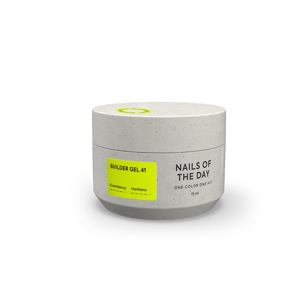 NAILSOFTHEDAY Builder Gel 41 — gel amarillo limón intenso para extensiones de uñas, 15 ml