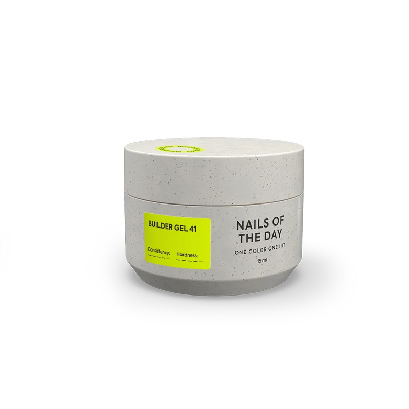 NAILSOFTHEDAY Builder Gel 41 — gel amarillo limón intenso para extensiones de uñas, 15 ml