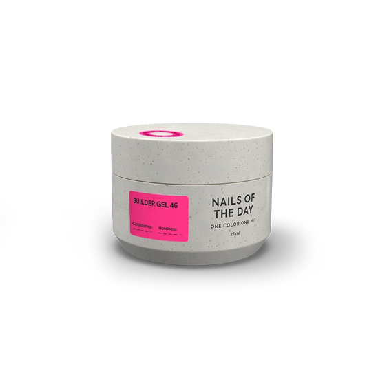 NAILSOFTHEDAY Builder gel 46 — gel de extensión de uñas de color rosa intenso, 15 ml