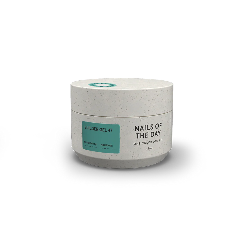 NAILSOFTHEDAY Builder Gel 47 — gel turquesa para extensiones de uñas, 15 ml