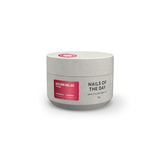 NAILSOFTHEDAY Builder gel 50 Vitrage — gel constructor vitral rojo para extensión de uñas, 15 ml
