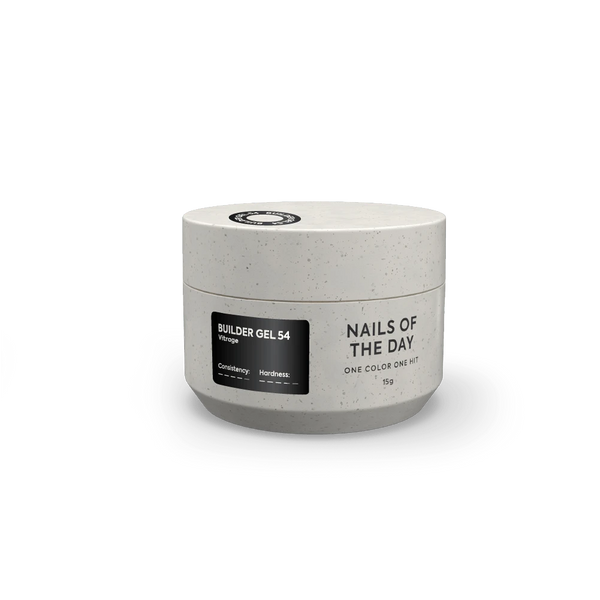 NAILSOFTHEDAY Builder gel 54 Vitrage — gel constructor vitral negro para extensión de uñas, 15 ml