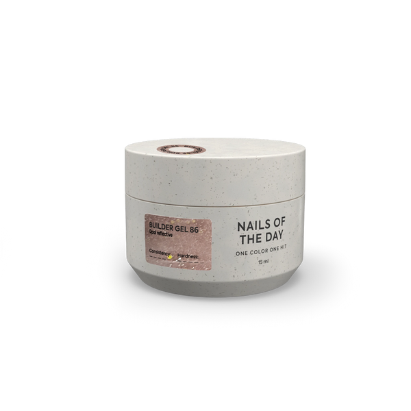 NAILSOFTHEDAY Builder Gel 86 — builder gel nude reflectante con brillo opal, 15 ml