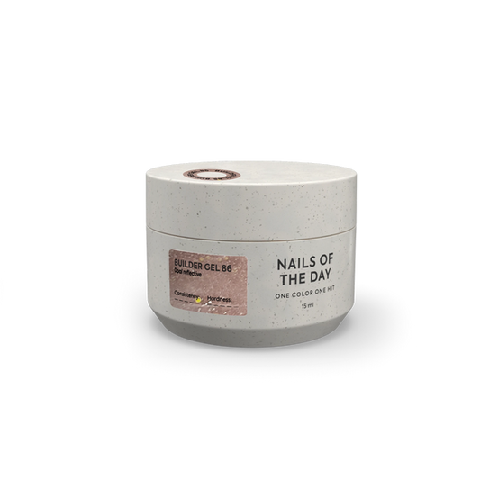 NAILSOFTHEDAY Builder Gel 86 — builder gel nude reflectante con brillo opal, 15 ml