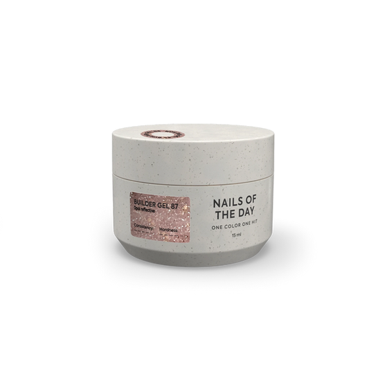 NAILSOFTHEDAY Builder Gel 87 — builder gel nude cálido reflectante con brillo opal, 15 ml