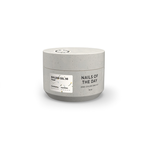 NAILSOFTHEDAY Builder Gel 98 — builder gel transparente con flores secas, 15 ml