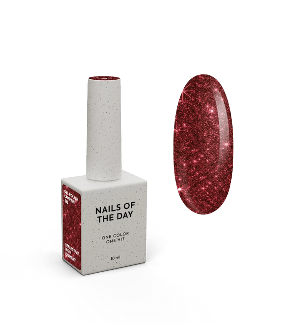 NAILSOFTHEDAY Gel Polish Campari — esmalte semipermanente rojo reflectante, 10 ml