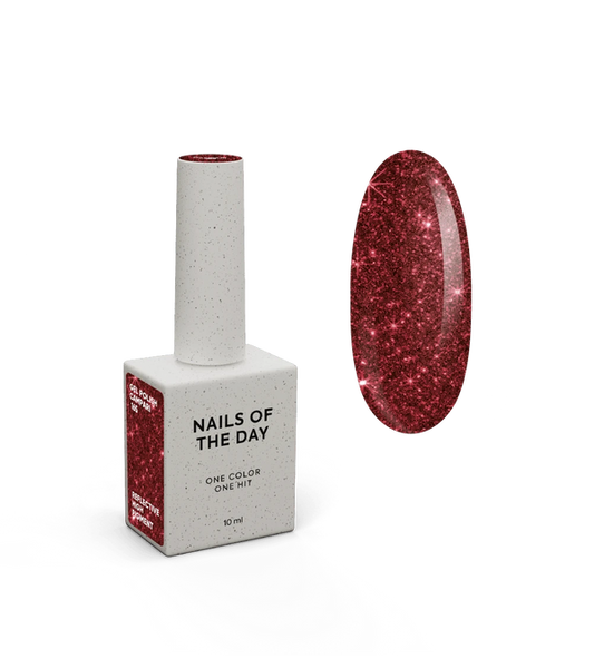 NAILSOFTHEDAY Gel Polish Campari — esmalte semipermanente rojo reflectante, 10 ml