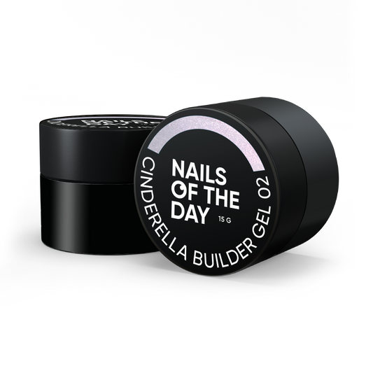 NAILSOFTHEDAY Cinderella builder gel 02 — gel constructor rosa con iridiscencia perlada para uñas, 15 g