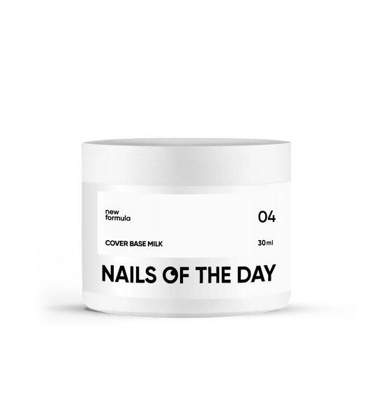 Nailsoftheday Base de cobertura NUEVO Fórmula leche 04: recubrimiento base de camuflaje lechoso con brillo plateado para uñas, 30 ml